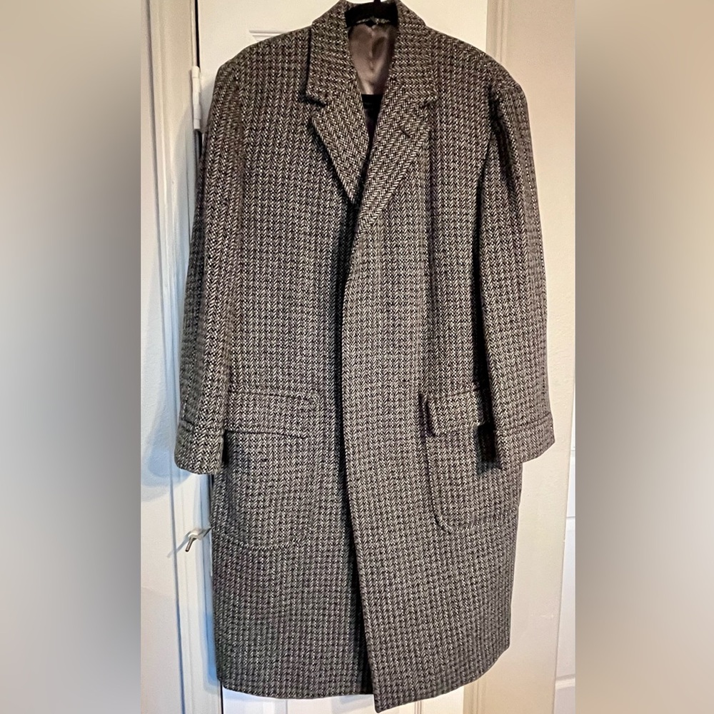VTG 50’s Crombie Scottish Wool Donegal Tweed Herringbone Men’s Overcoat M/L 38R